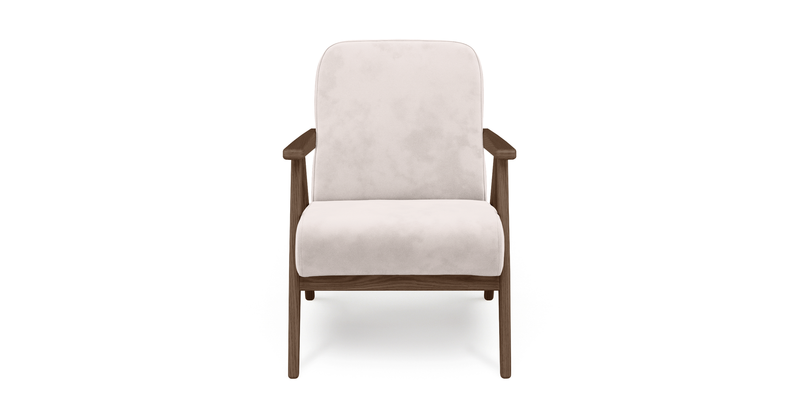 Levy oak accent chair - velvet