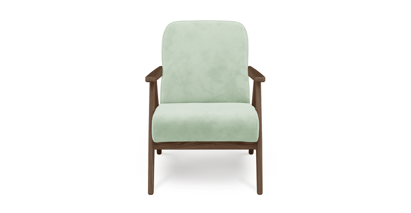 Levy oak accent chair - velvet