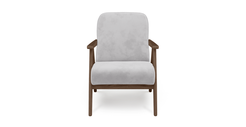 Levy oak accent chair - velvet