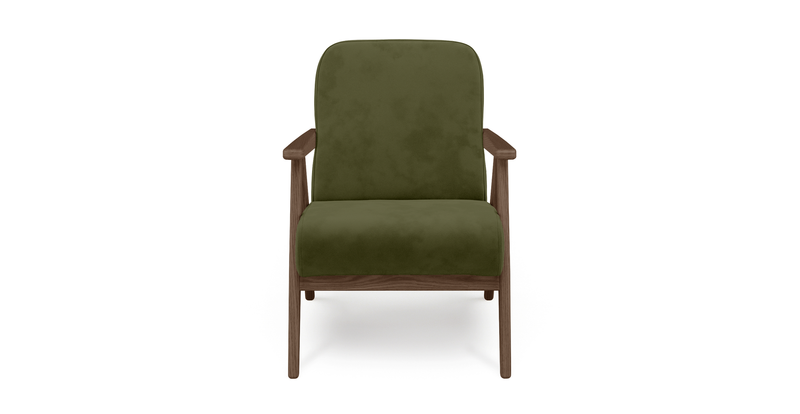 Levy oak accent chair - velvet