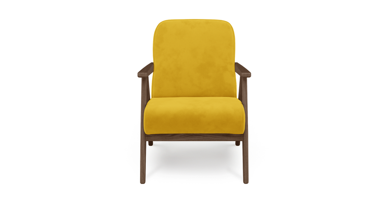 Levy oak accent chair - velvet