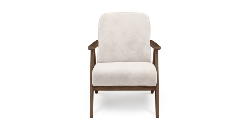 Levy oak accent chair - velvet