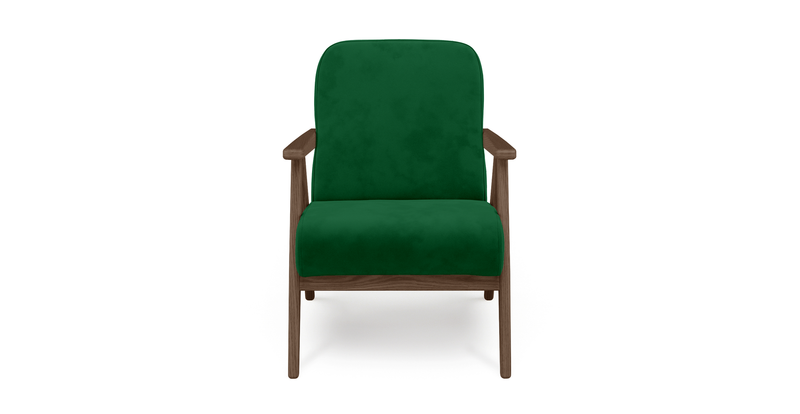 Levy oak accent chair - velvet