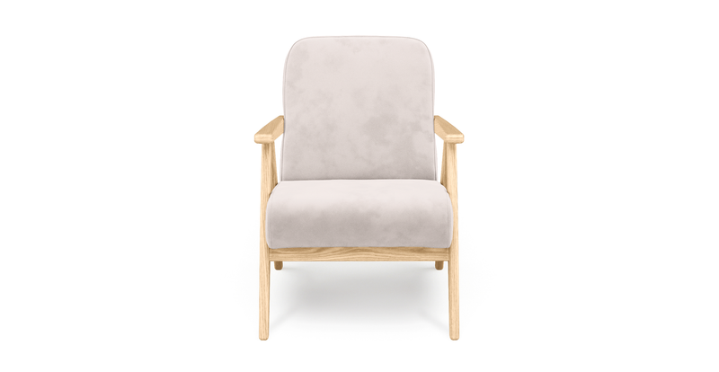 Levy oak accent chair - velvet