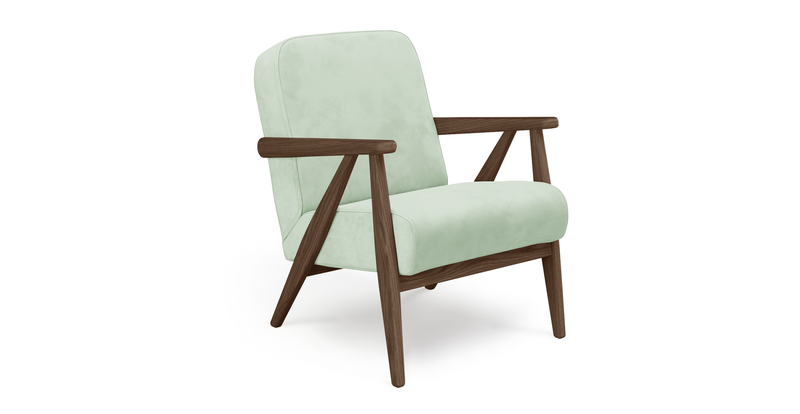 Levy oak accent chair - velvet