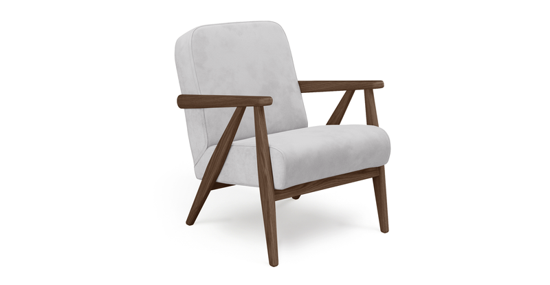 Levy oak accent chair - velvet