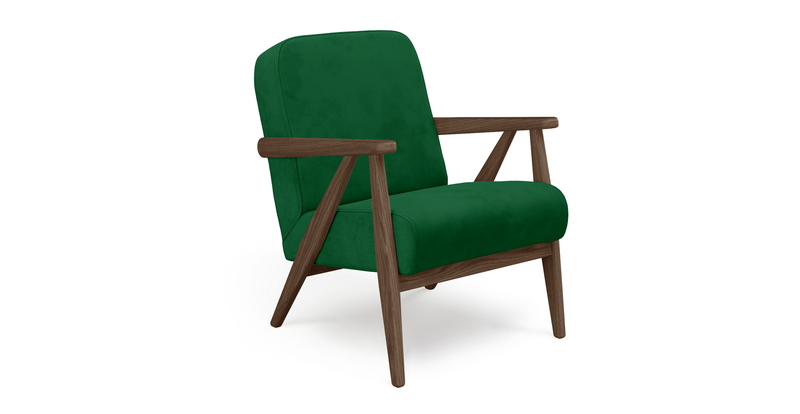 Levy oak accent chair - velvet