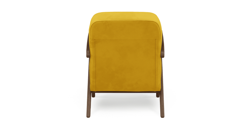 Levy oak accent chair - velvet