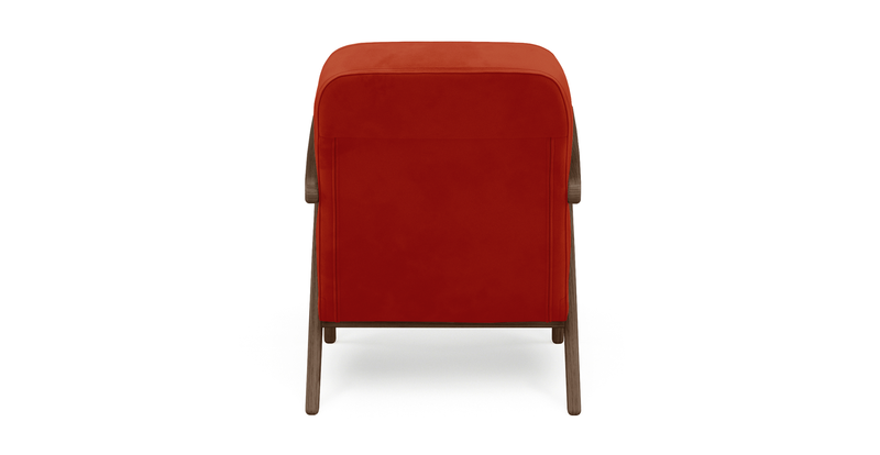 Levy oak accent chair - velvet