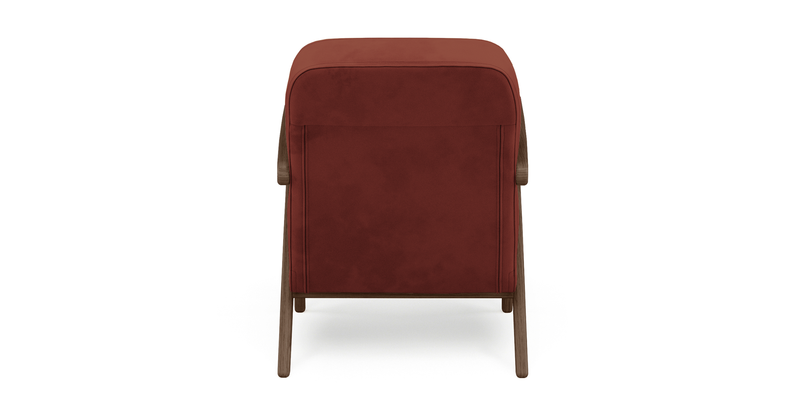 Levy oak accent chair - velvet