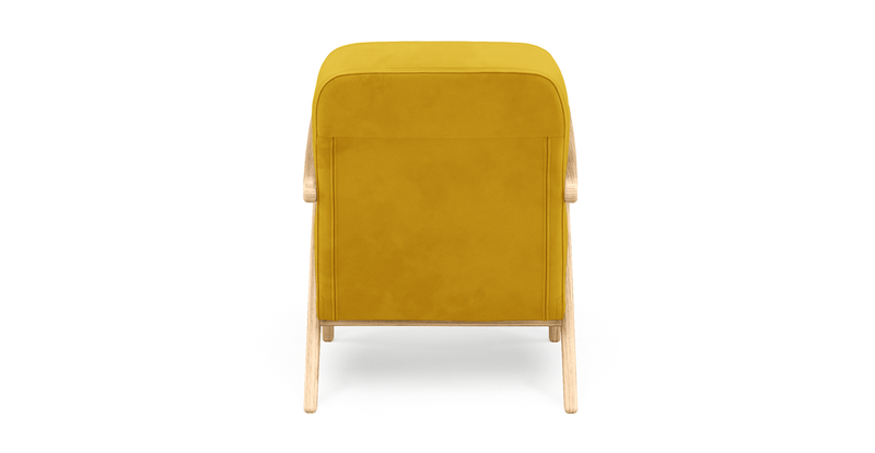 Levy oak accent chair - velvet