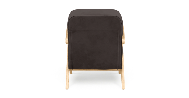 Levy oak accent chair - velvet