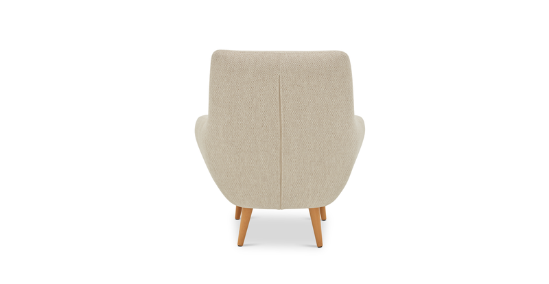 Modsy Accent Chair Wooden Leg - Natural Woven