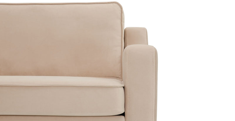 Klem Slim 2-Seater Sofa Wooden Leg - Velvet