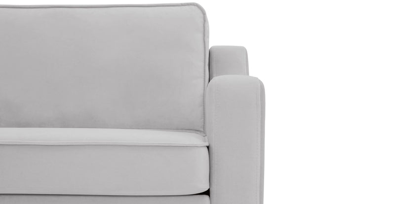 Klem Slim 2-Seater Sofa Wooden Leg - Velvet