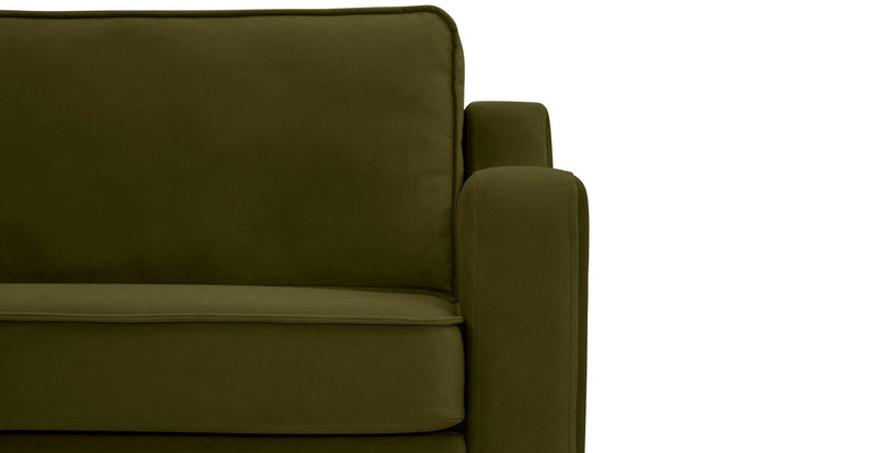 Klem Slim 2-Seater Sofa Wooden Leg - Velvet