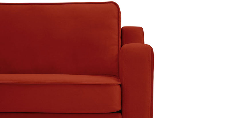 Klem Slim 2-Seater Sofa Wooden Leg - Velvet