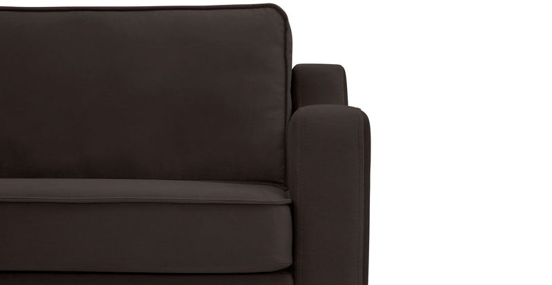Klem Slim 2-Seater Sofa Wooden Leg - Velvet