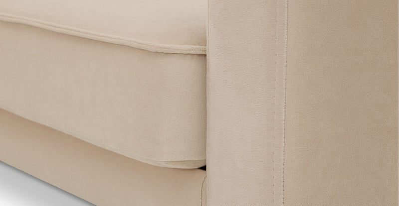 Klem Slim 2-Seater Sofa Wooden Leg - Velvet