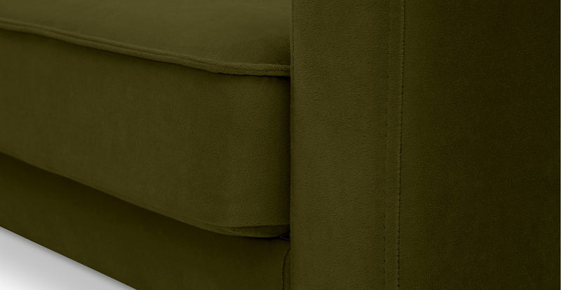Klem Slim 2-Seater Sofa Wooden Leg - Velvet