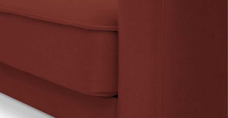 Klem Slim 3-Sitzer Sofa Zylindrisch Holzbein - Samt
