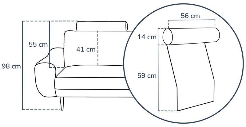 Muly sofa headrest - Cord velour