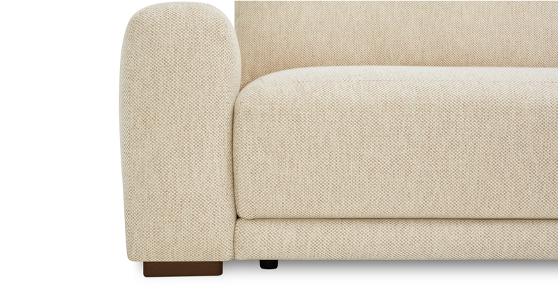 Carle single seat with left armrest and Ottoman - natural fabric