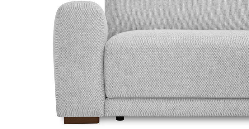 Carle single seat with left armrest and Ottoman - natural fabric