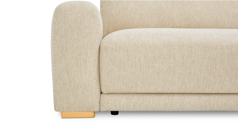 Carle single seat with left armrest and Ottoman - natural fabric