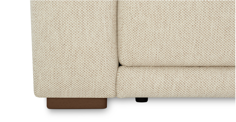 Carle single seat with left armrest and Ottoman - natural fabric