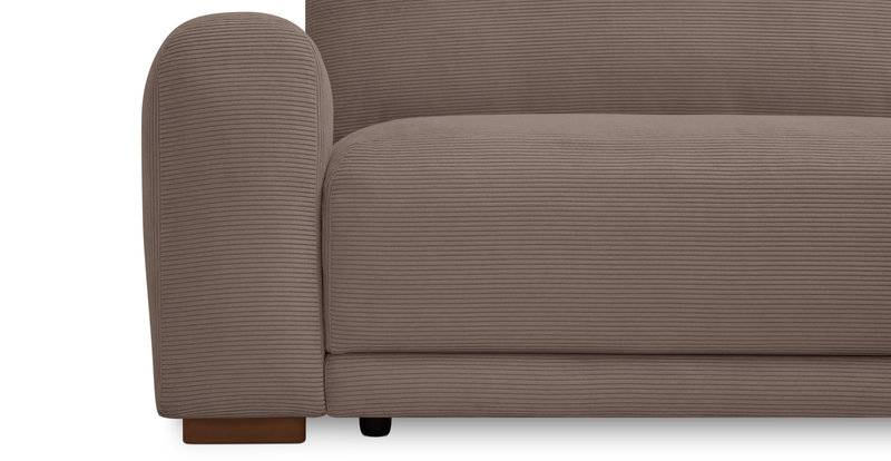 Carle single seat with left armrest and Ottoman - Cord velour