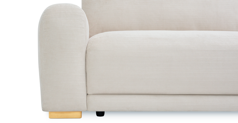 Carle single seat with left armrest and Ottoman - Cord velour