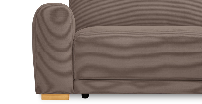 Carle single seat with left armrest and Ottoman - Cord velour