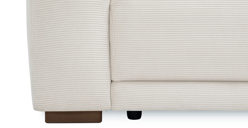 Carle single seat with left armrest and Ottoman - Cord velour