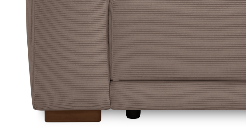 Carle single seat with left armrest and Ottoman - Cord velour