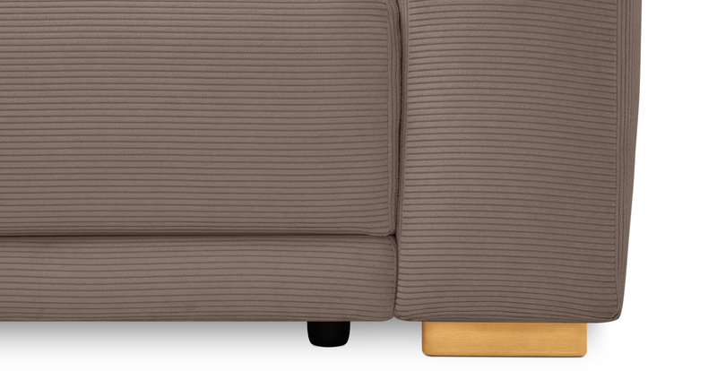 Carle 3-seater with right armrest and Ottoman - Cord velour