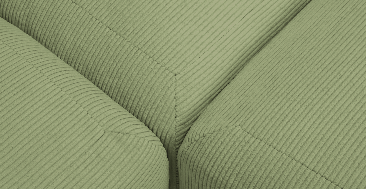 Carle 3-Sitzer Ohne Arm und Hocker - Cord Velours
