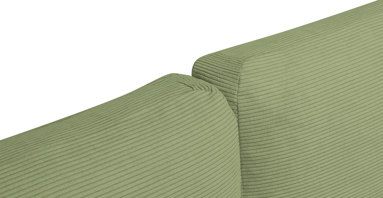 Carle 3-Sitzer Ohne Arm und Hocker - Cord Velours