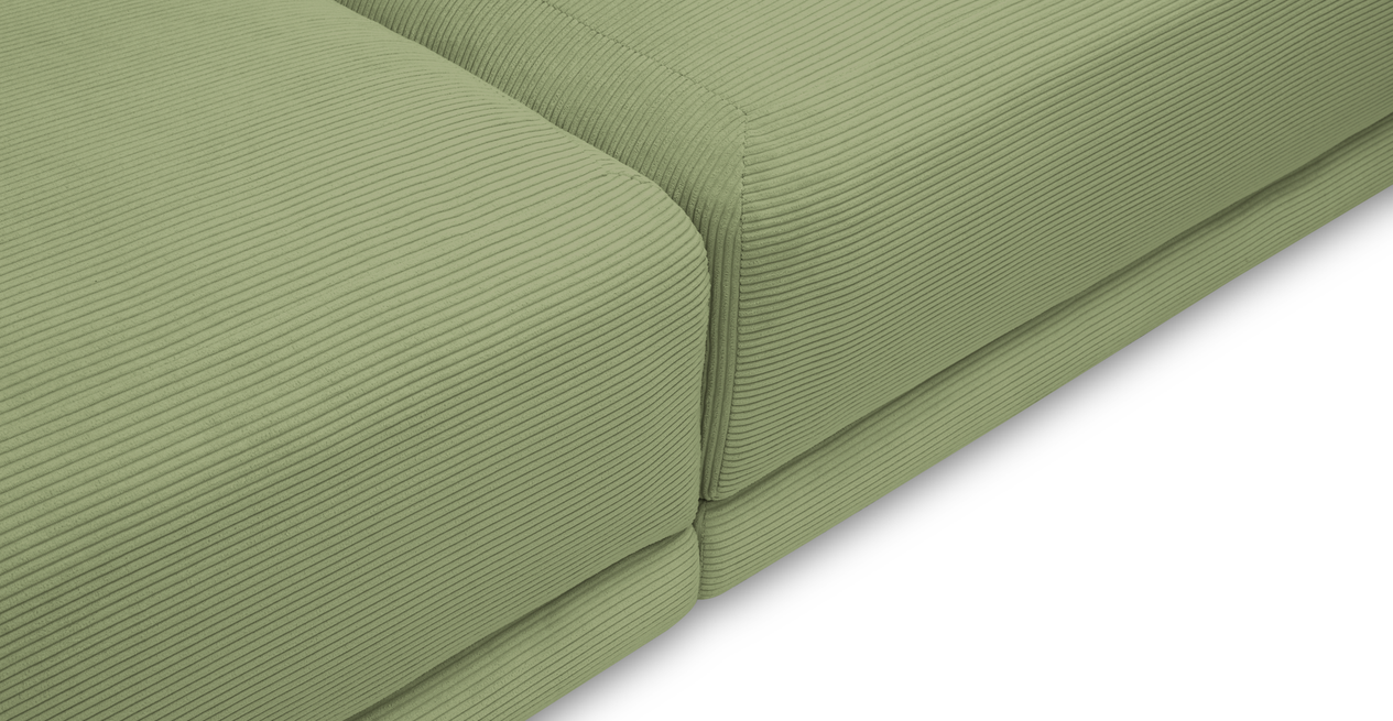 Carle 3-Sitzer Ohne Arm und Hocker - Cord Velours