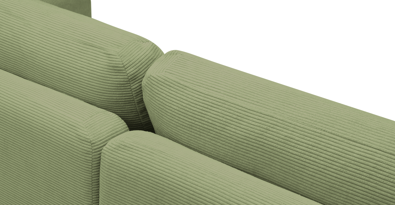 Carle 3-Sitzer Ohne Arm und Hocker - Cord Velours