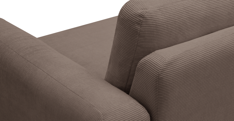 Carle 3-seater with right armrest and Ottoman - Cord velour