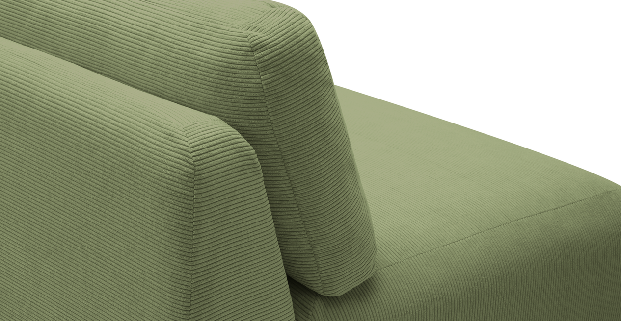 Carle 3-Sitzer Ohne Arm und Hocker - Cord Velours