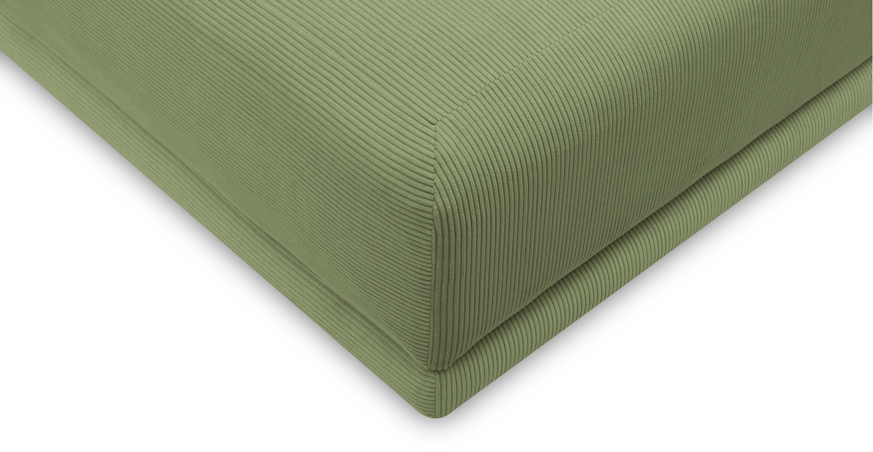 Carle 3-Sitzer Ohne Arm und Hocker - Cord Velours