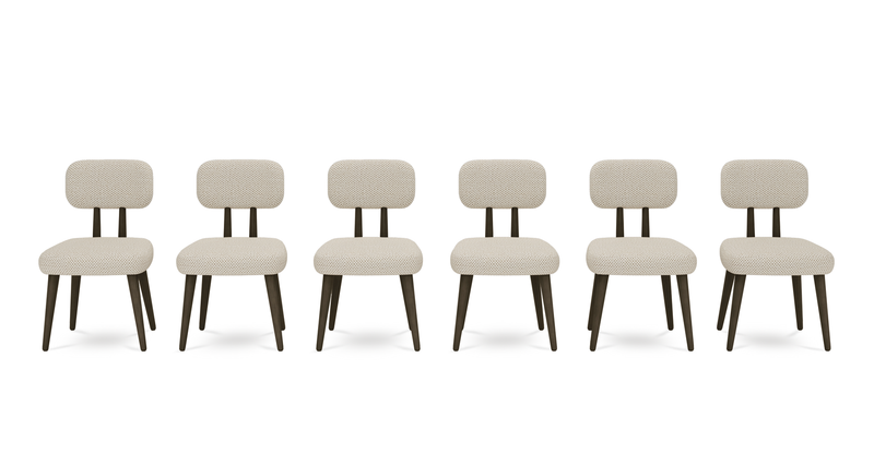 Roa chair set of 6 - natural fabric