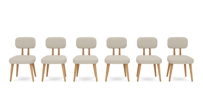 Roa chair set of 6 - natural fabric