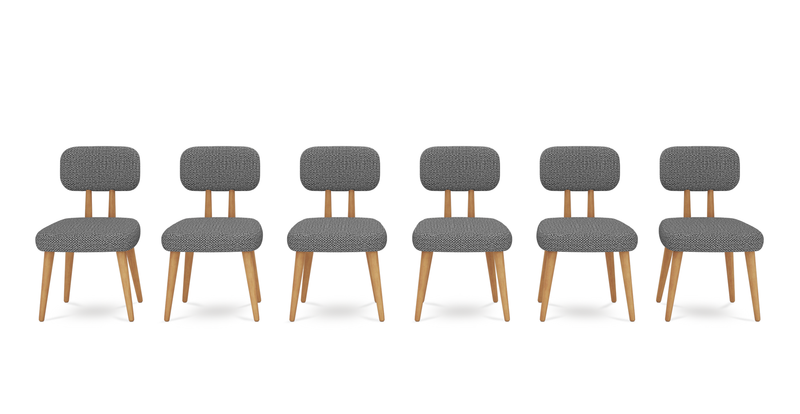 Roa chair set of 6 - natural fabric