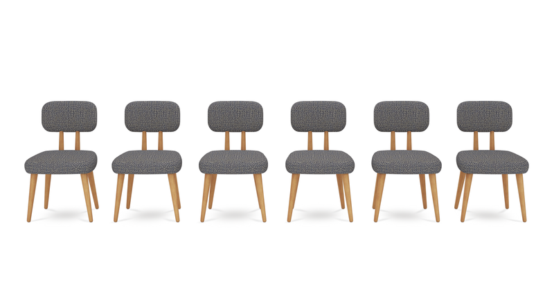 Roa chair set of 6 - natural fabric