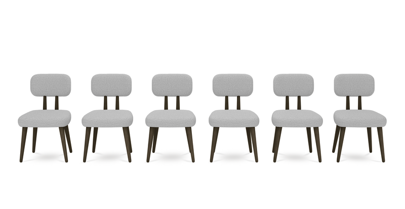 Roa chair set of 6 - natural fabric