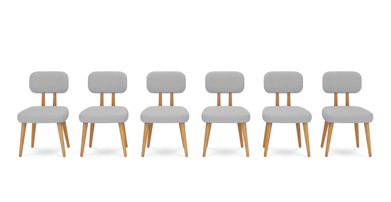 Roa chair set of 6 - natural fabric