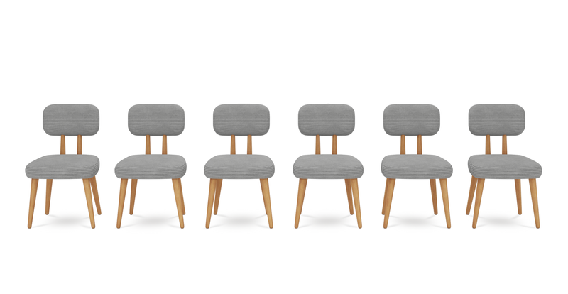 Roa chair set of 6 - Cord velour